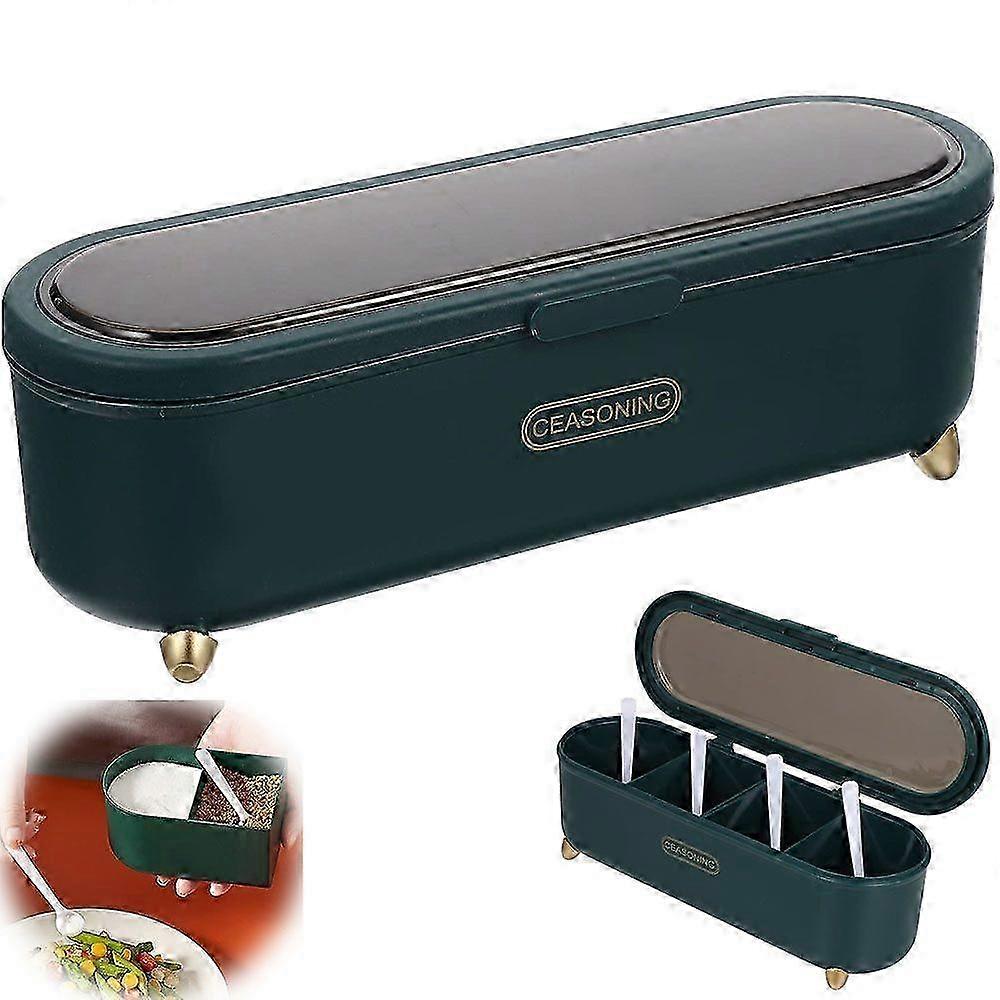 4-Compartment Spice Shaker Box: Kitchen Essential Tool for Organized Storage