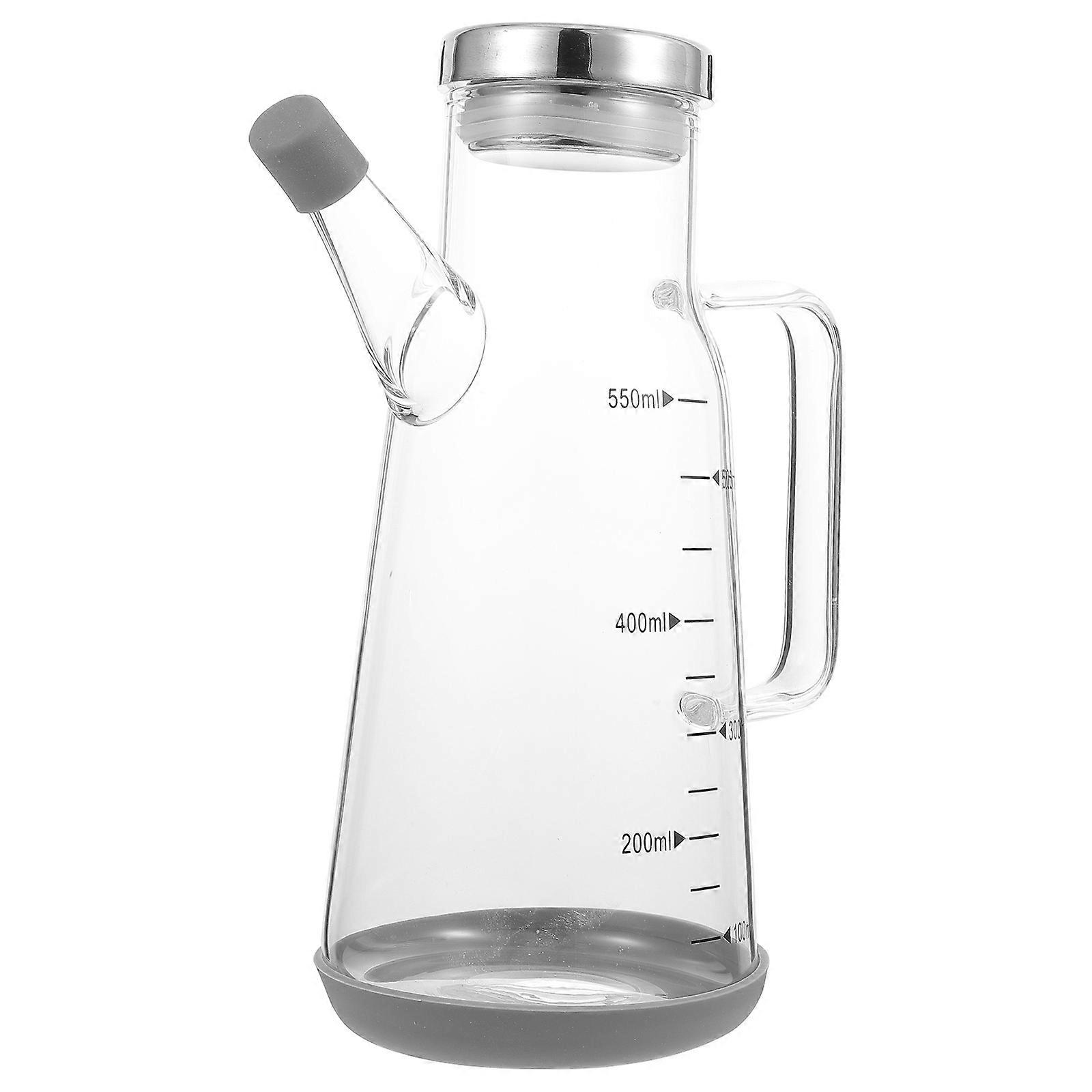 Stainless Steel Oil Bottle with Scale Multi-Functional Transparent Seasoning Bottle