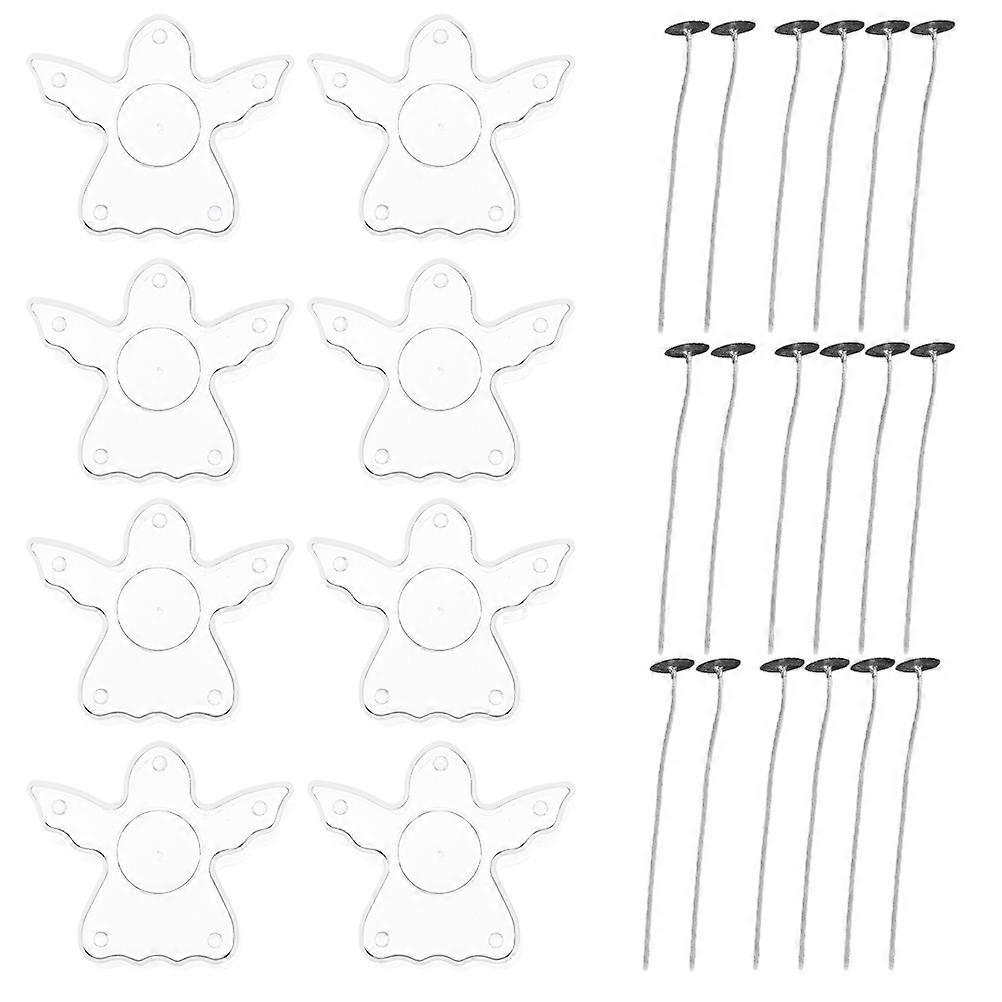 Transparent Plastic Candle Molds with Professional Candlewicks for DIY 2Sets