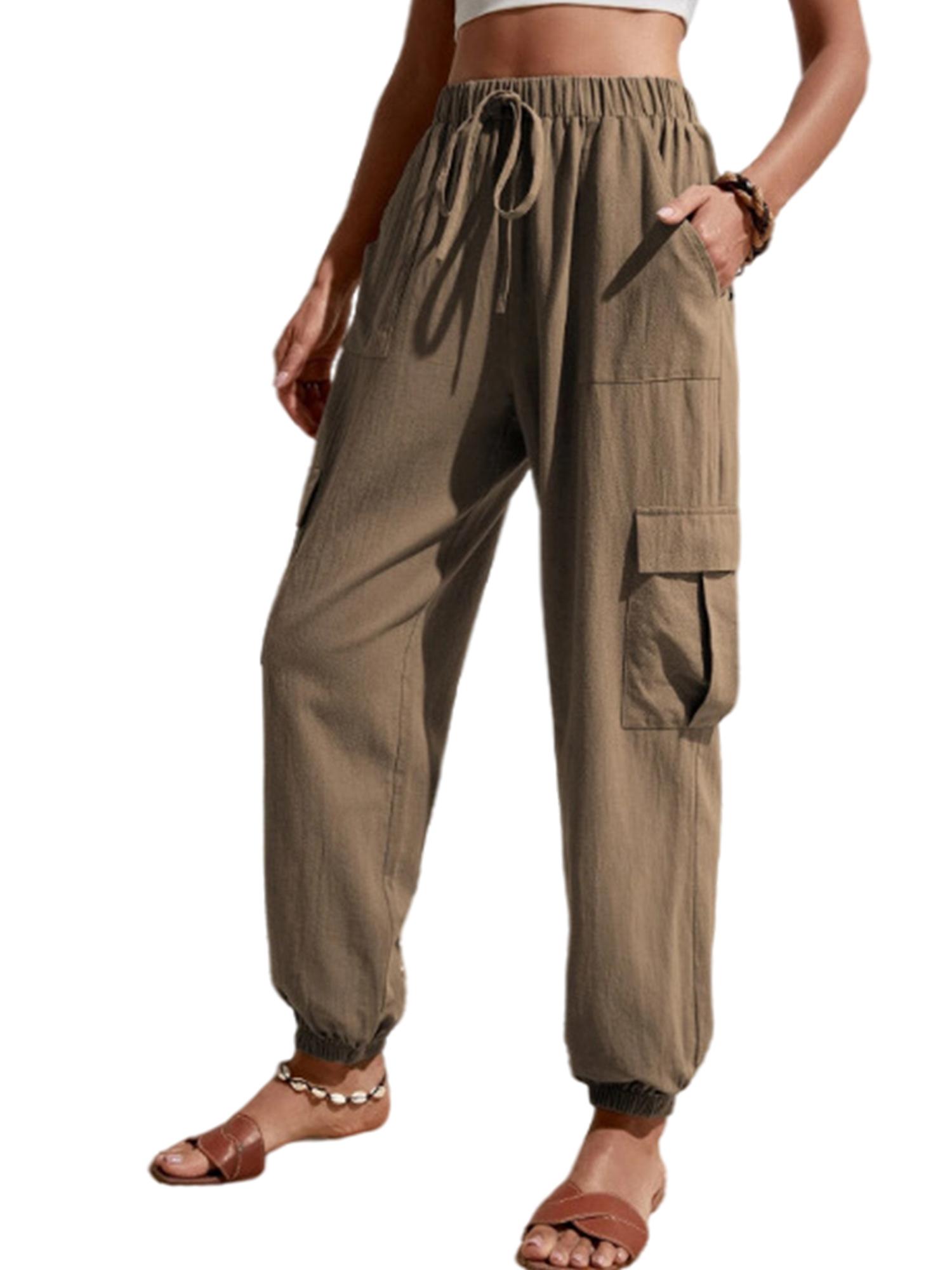 Pantaloni da donna elastici in vita Larghi Pantaloni Harem Pantaloni larghi  Multi Tasche | Fruugo CH