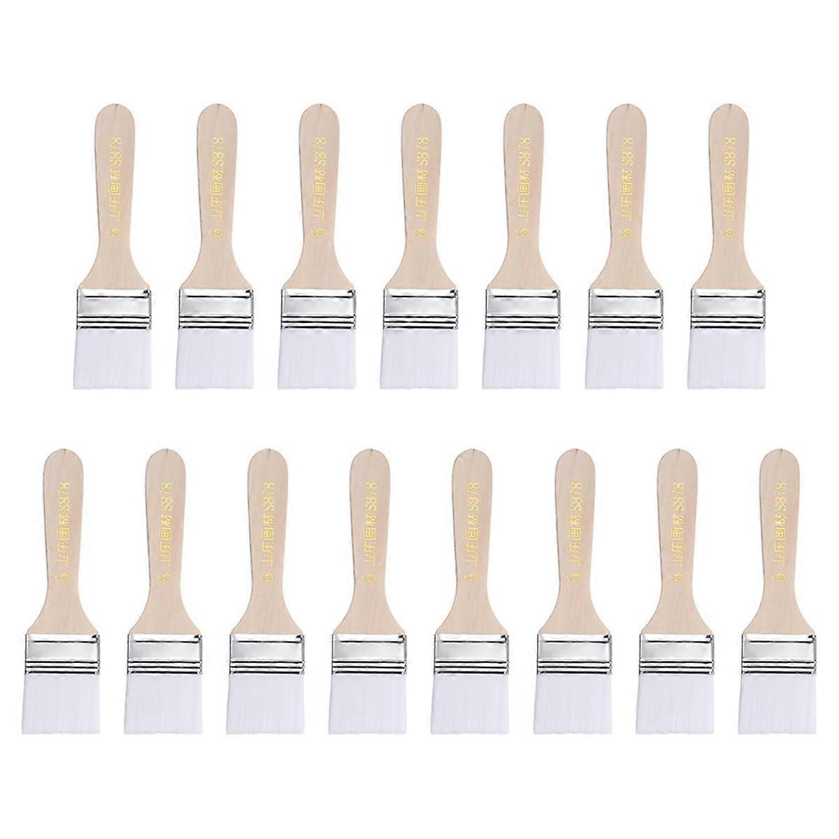 15pcs Paint Brush Flat Wall Paint Brush with Handle 1.5 Inch