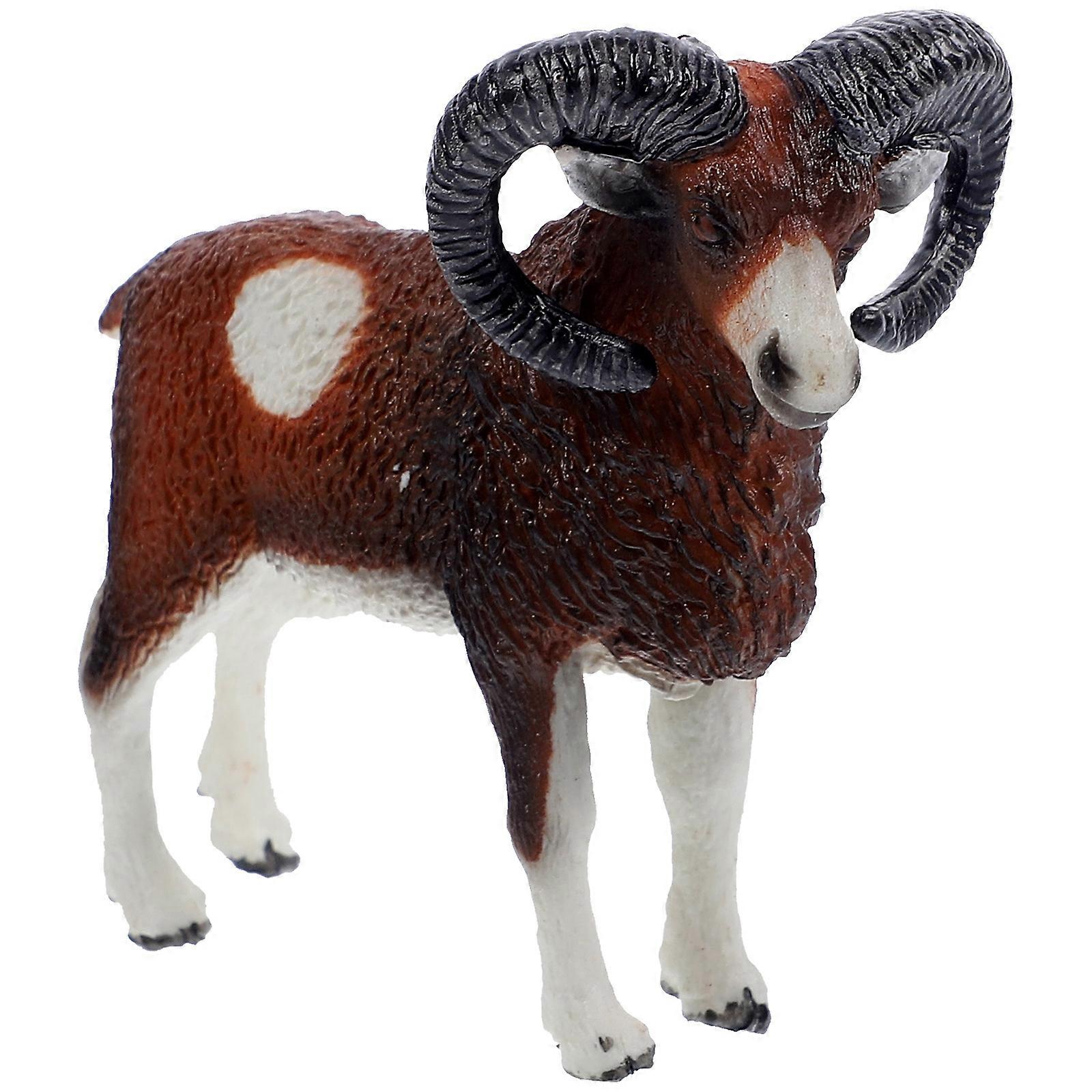 Mouflon Model Animal Figurine for Decoration 5Pcs Plastic Assorted
