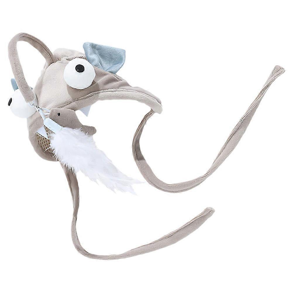 Cat Stick Interactive Toy for Playing 2Sets with Collars Indoor Grey
