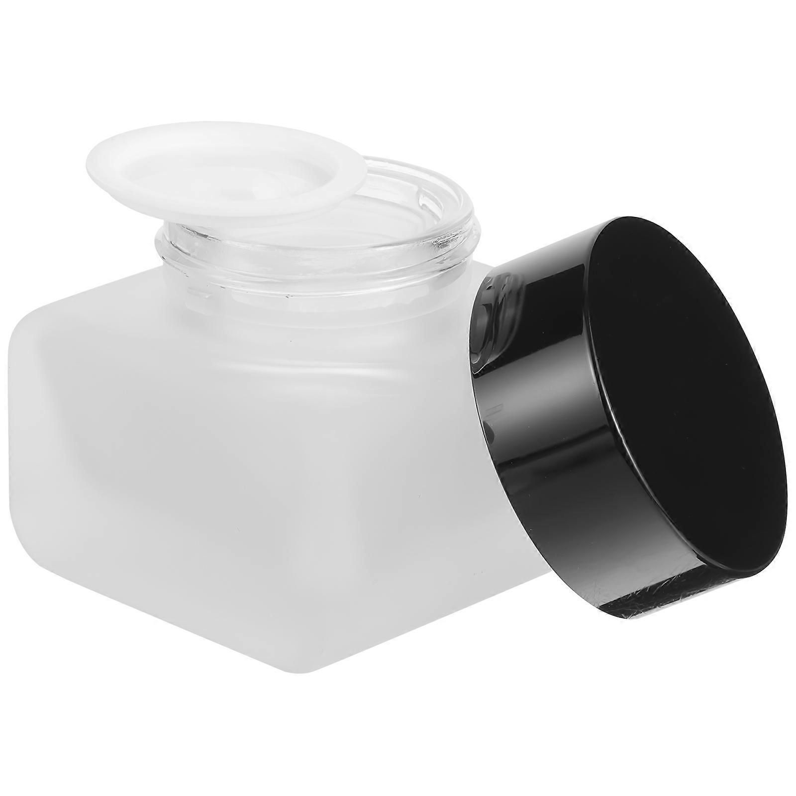 Black Glass Cream Container for Storage Use 2Pcs Travel Sample Cosmetic Jars