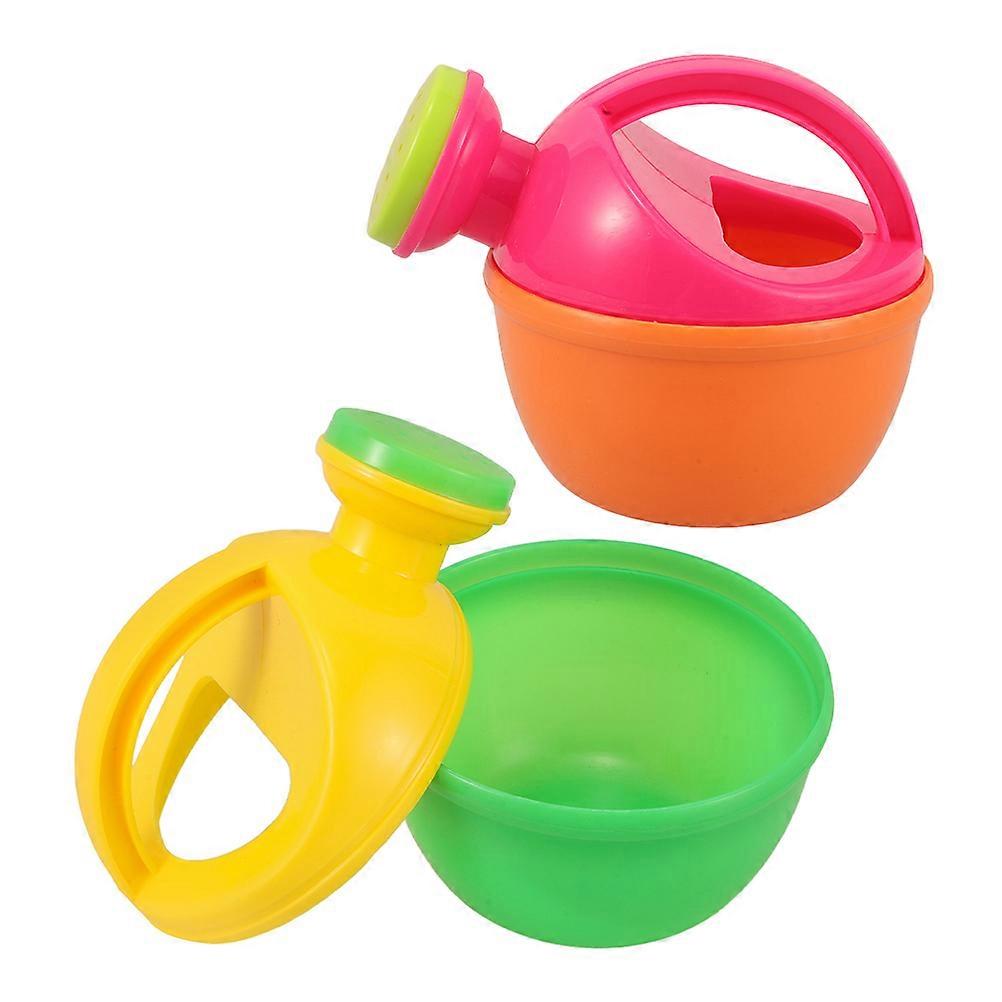 Plastic Watering Can For Kids 4 Pcs Assorted For Beach Garden Outdoor Play With Handles For Watering