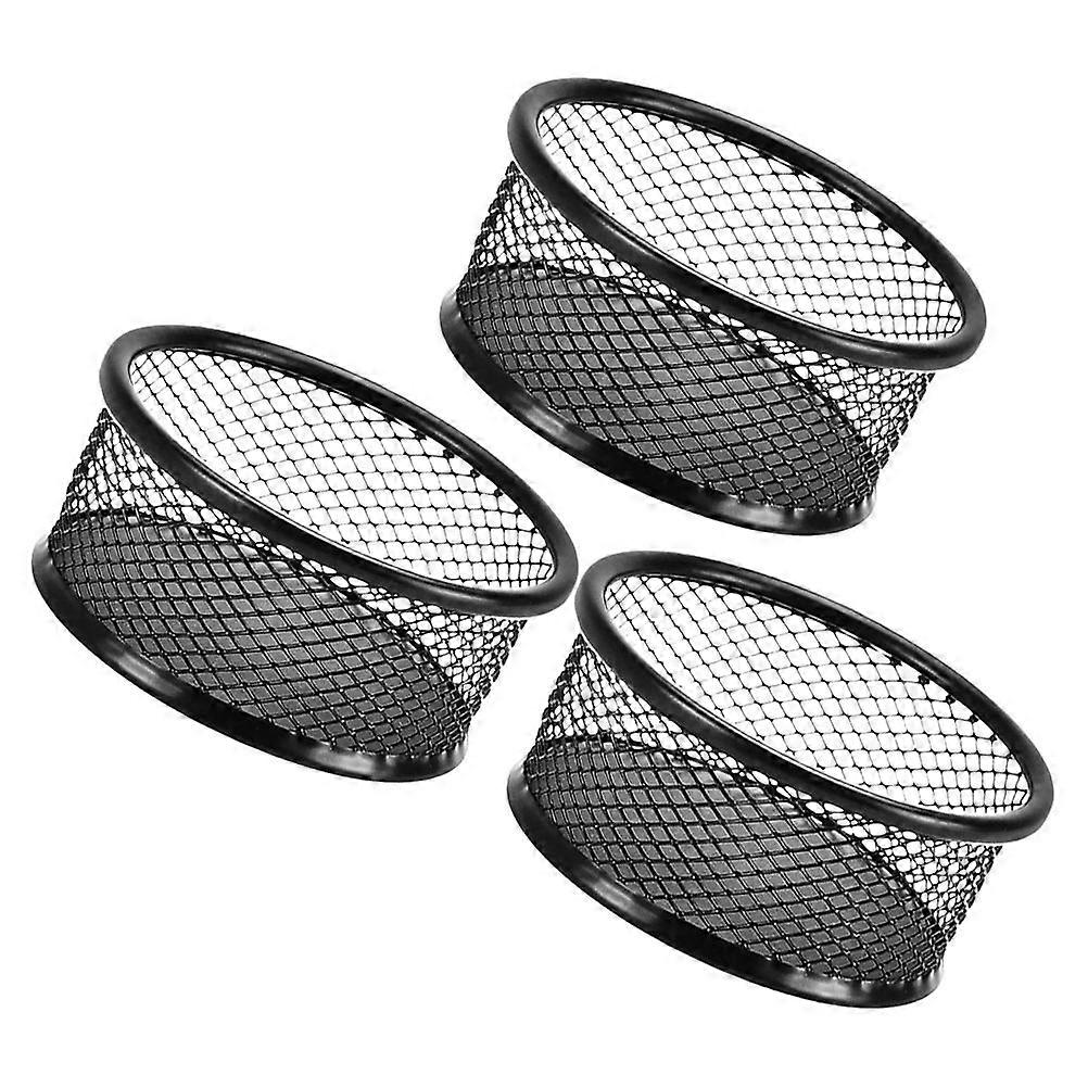 Black Paper Clip Holder Container For Desk Organization Space-Saving 3Pcs