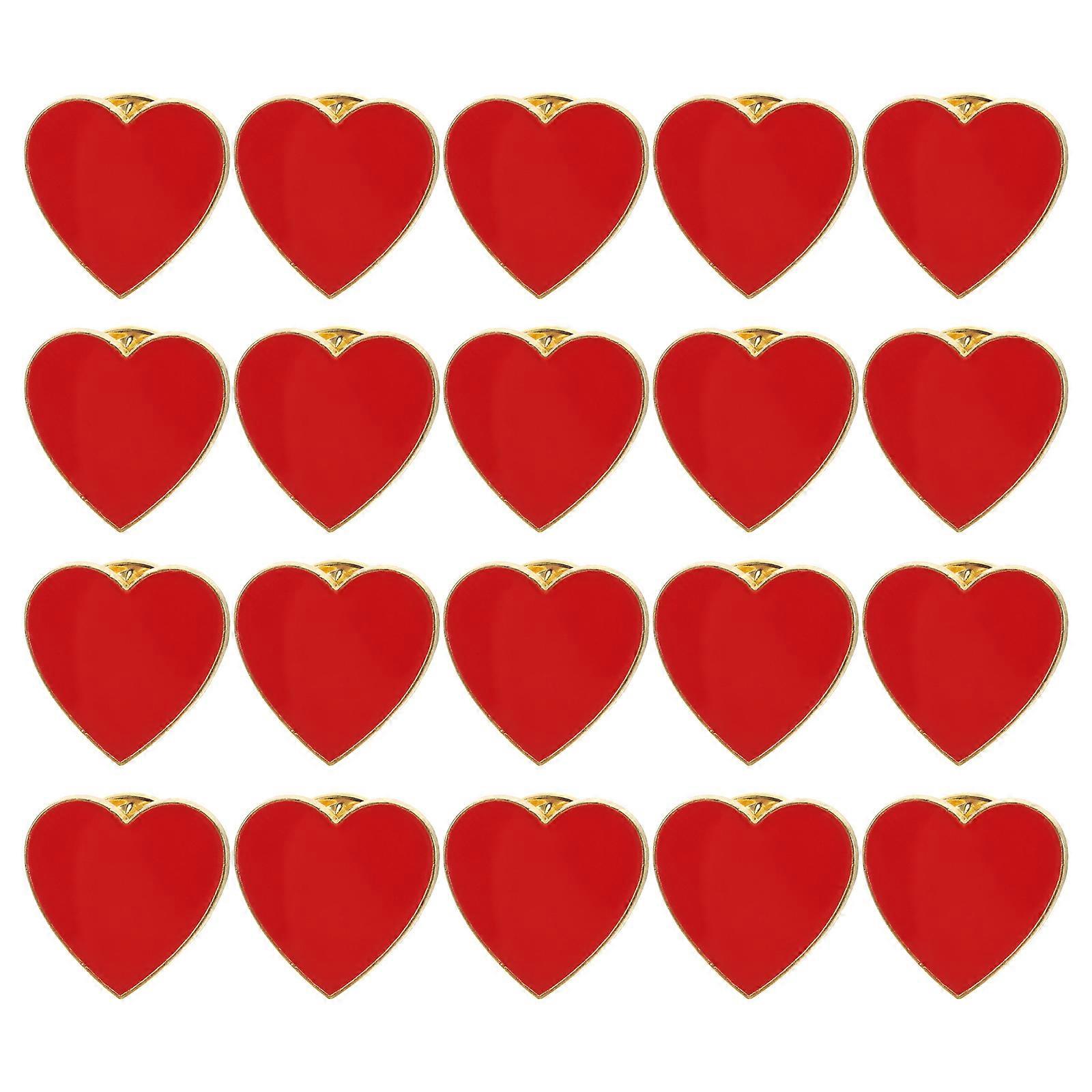 Elegant Lapel Brooch Pins for Valentine's Day and Party Decorations Crafted from Red Plastic for Clothes and Backpacks 20Pcs
