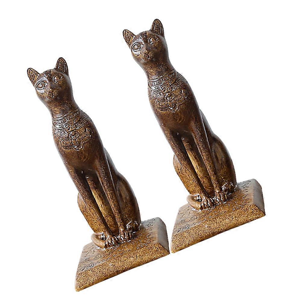Decorative Resin Bookends Egyptian Cat Style Book Holders 2Pairs