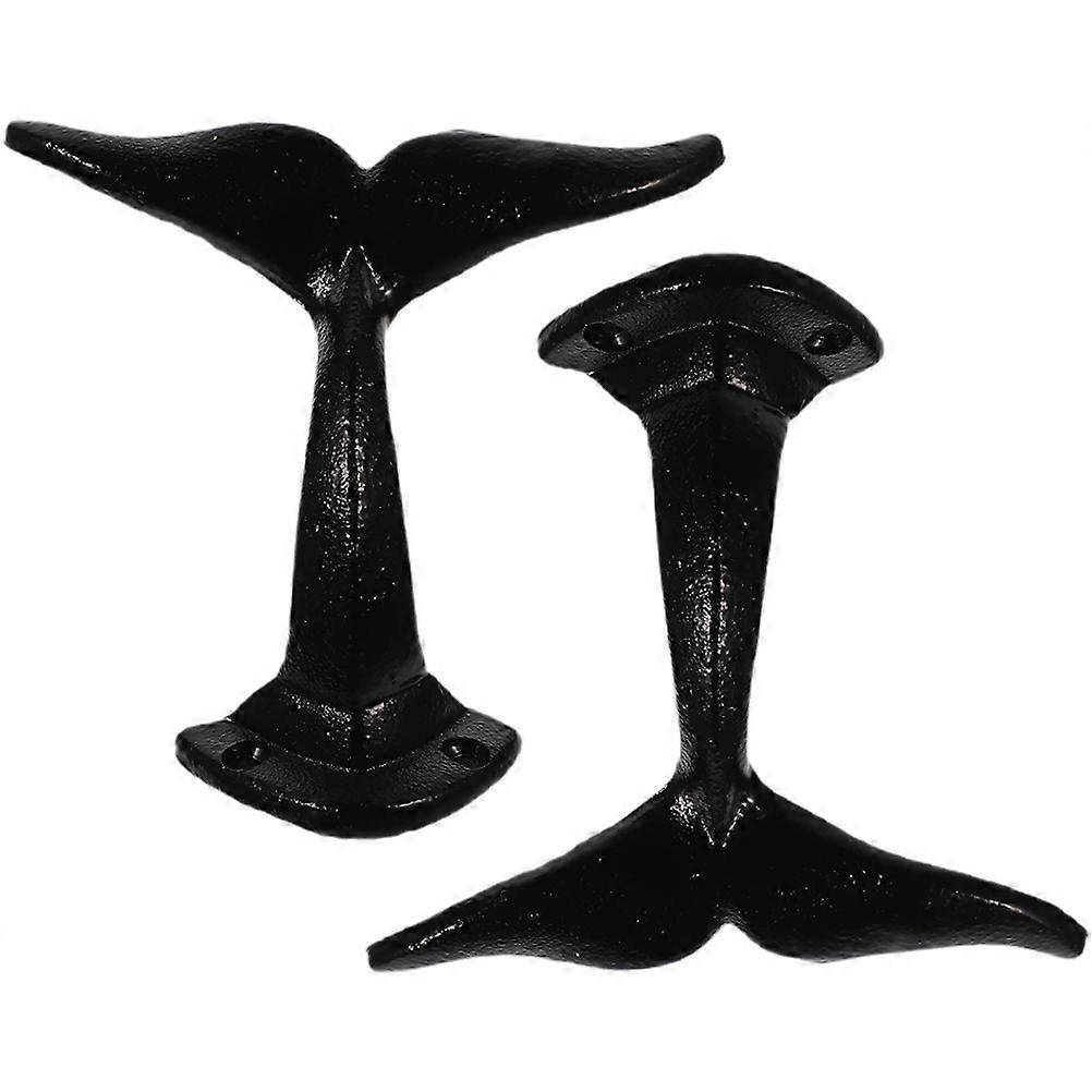 Wall Mounted Hanger Cast Iron Whale Tail Hook for Coat 4 Pieces