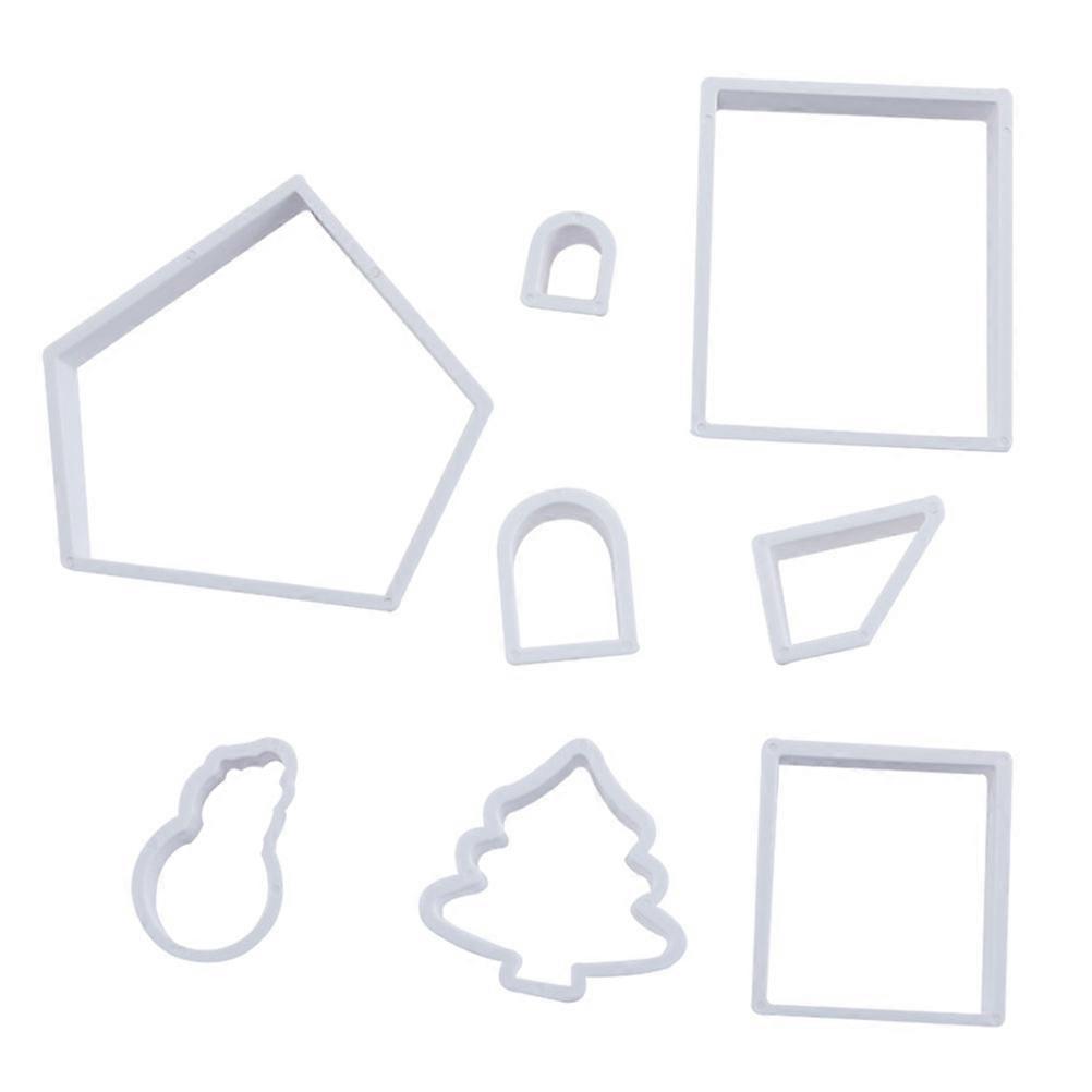 Christmas Tree Biscuit Mold for Kitchen 8Pcs Plastic Cookie Cutter