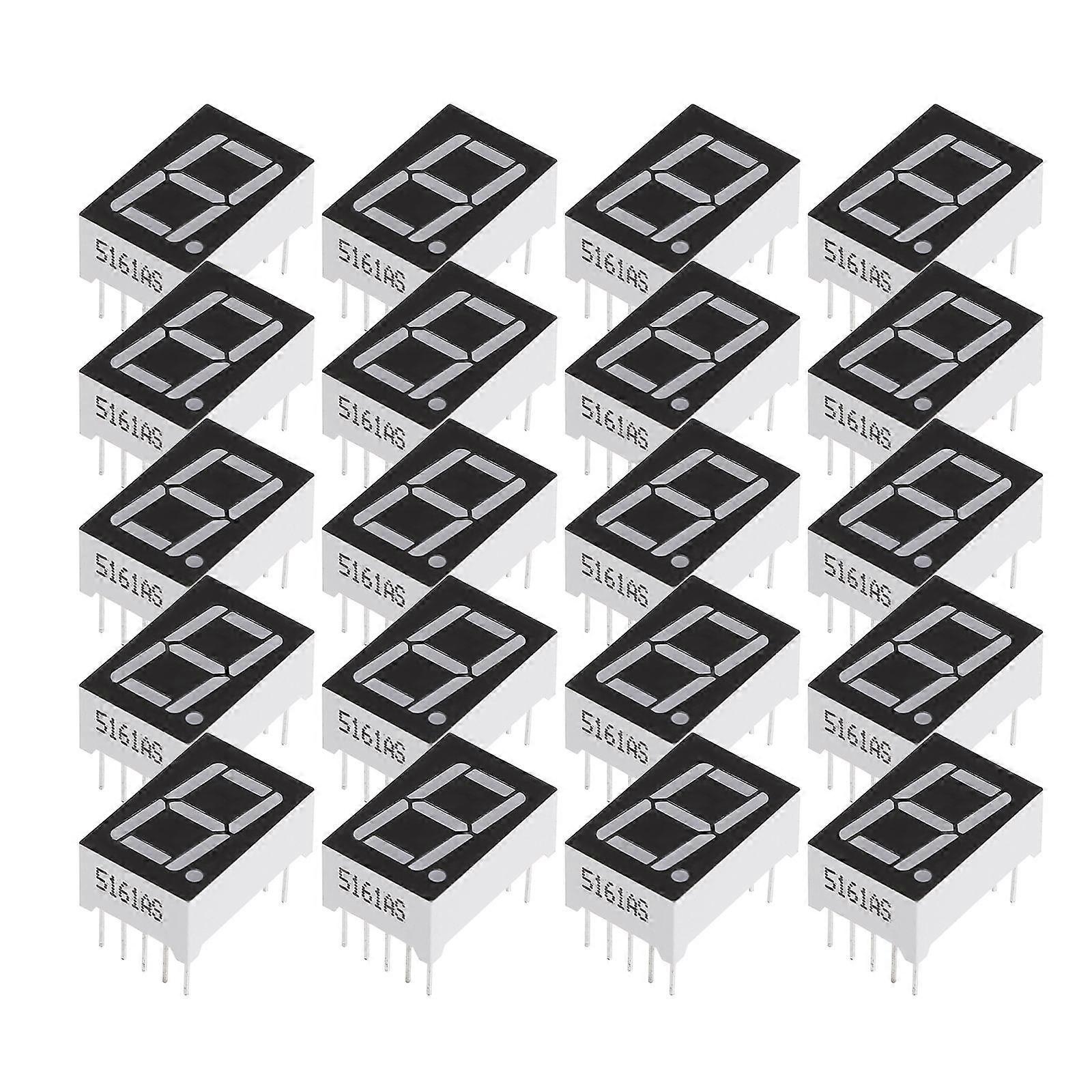 LED Display Digital Tube Headlight Bulb Electronic Devices 0.5 Inches Black Rectangular 20Pcs