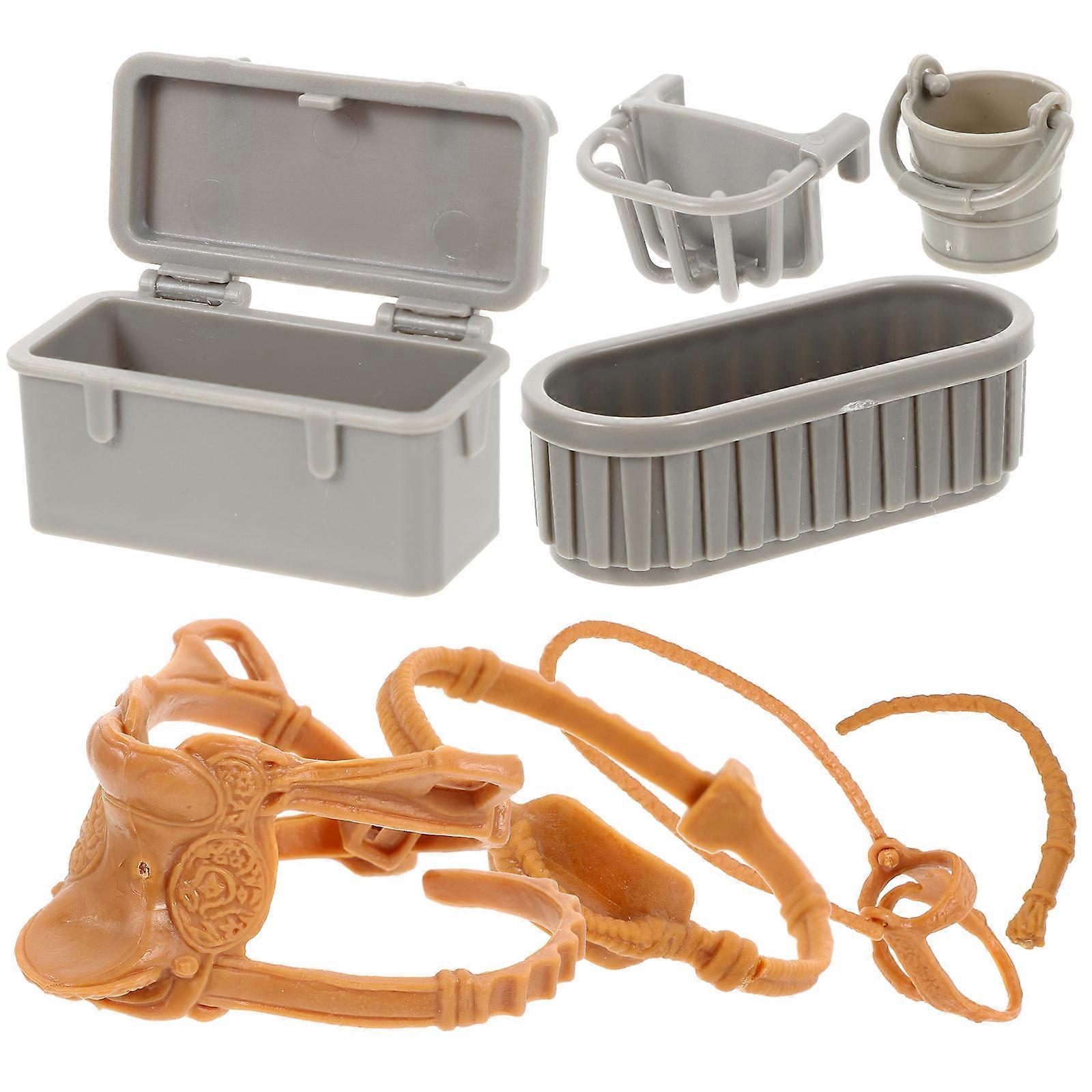 Simulated Farm Model 4 Sets Designed For Horse Ranch Micro Landscape Children Assorted Color Educational Tool DIY Mini Supplies