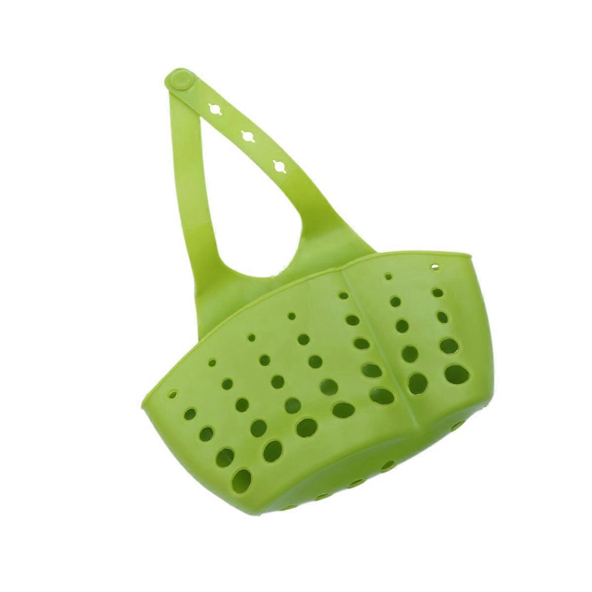 Hanging Drain Basket Sink Organizer for Kitchen Use Green Holder