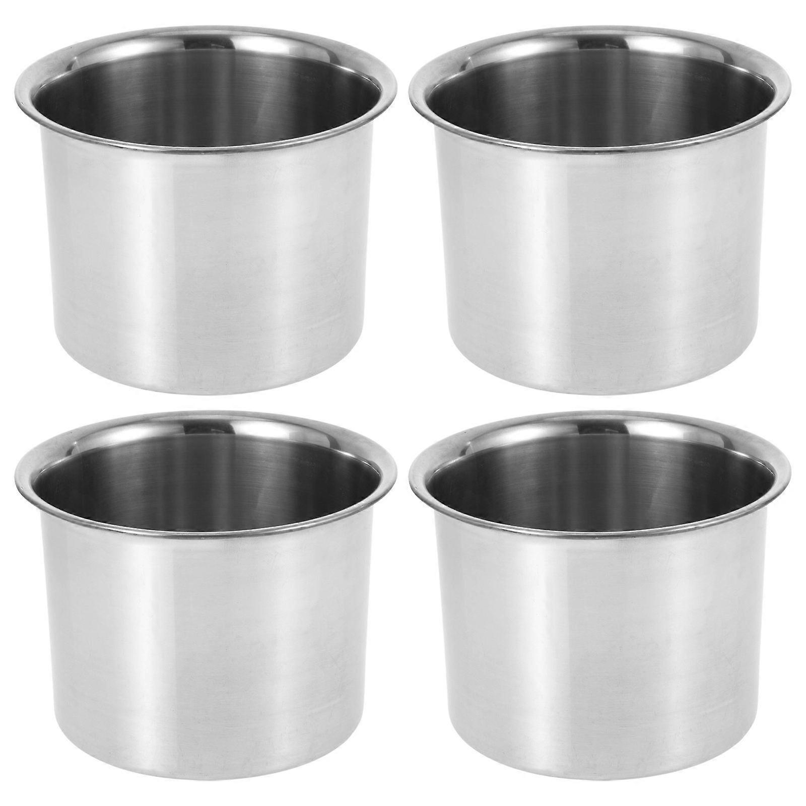 Multi-Functional Silver Condiment Container for Storage Stainless Steel 4Pcs