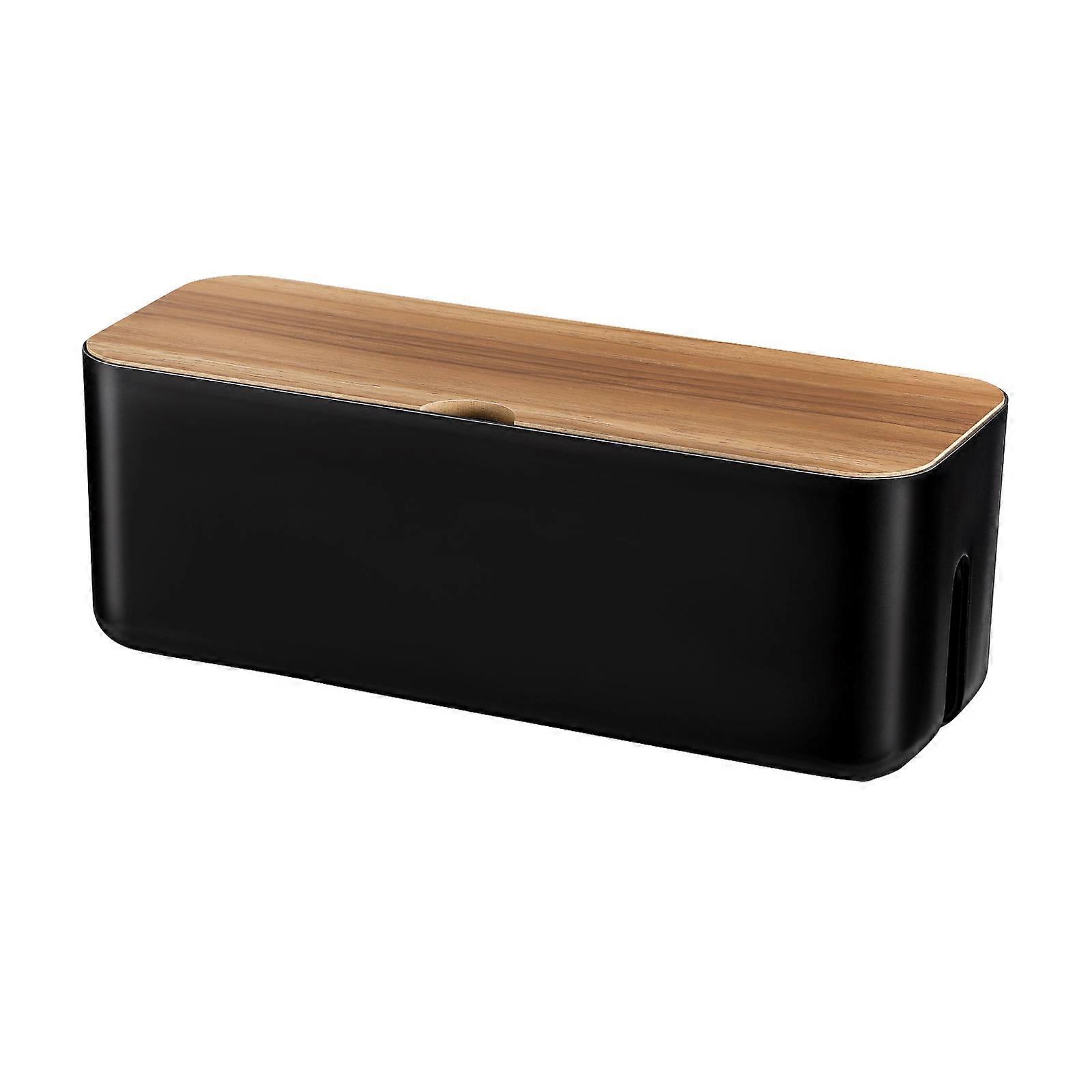 Nuolux Power Cord Storage Box for Cable Management 4Pcs Black Organizer