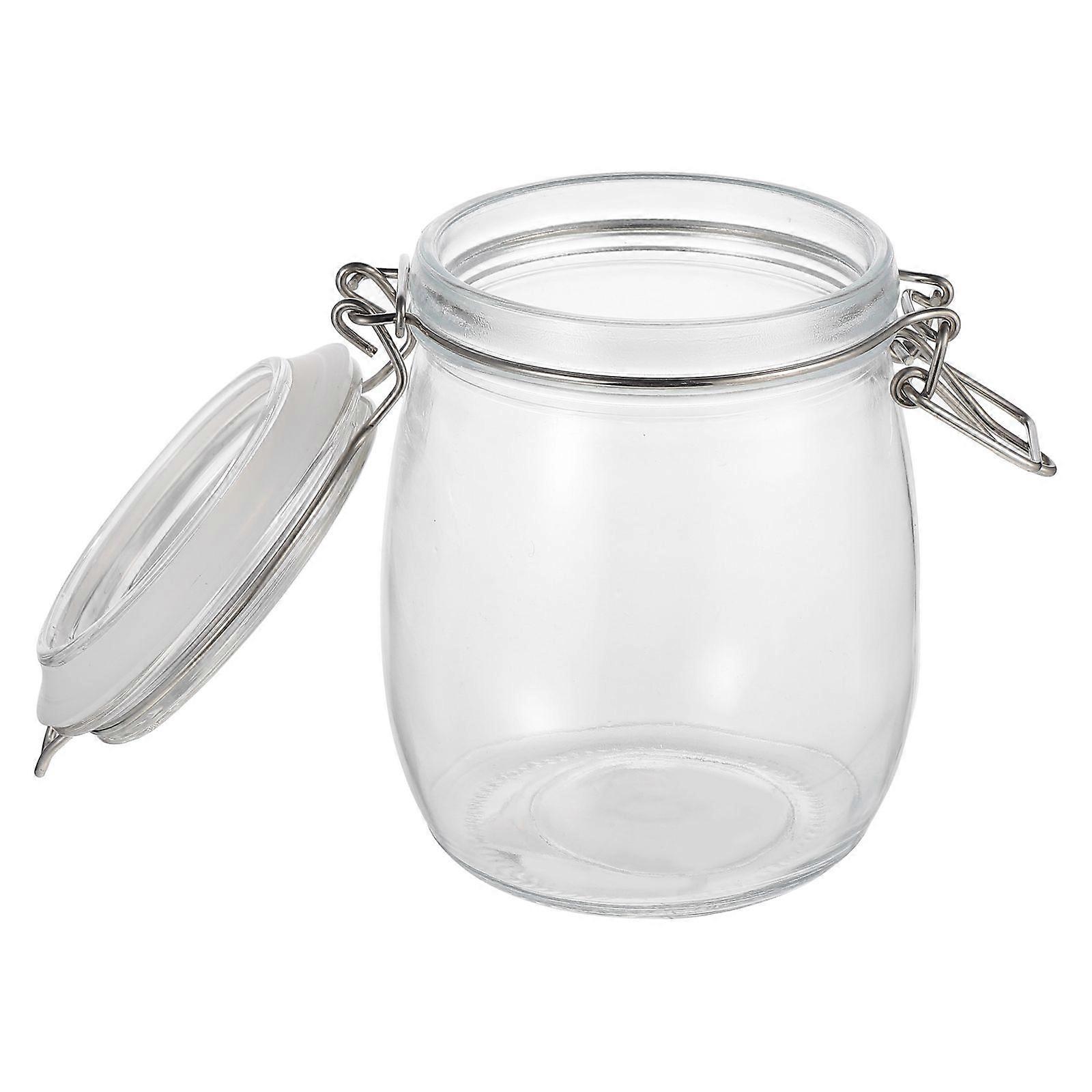 Transparent Kitchen Storage Jar Glass Bottle for Coffee Beans 2Pcs