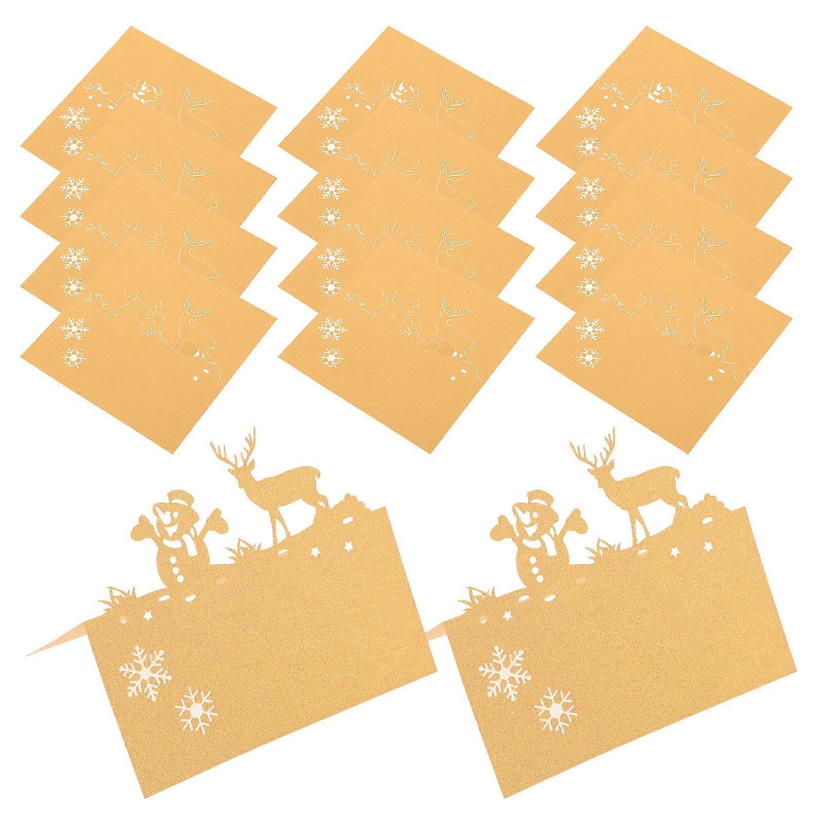 Christmas Table Name Card For Holiday Gathering Event Hosts Gold Christmas Style Paper 250 Pcs