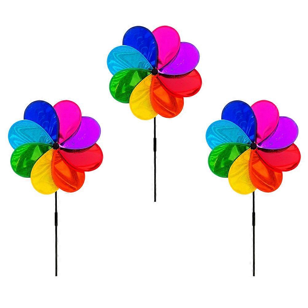 Kids Windmill Garden Ornament Pinwheel for Decoration 6Pcs Colorful Set