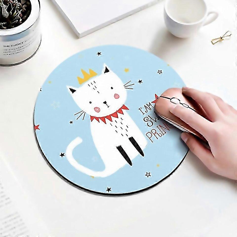 For Princess Cat Pattern Circular Mouse Pad Diameter
