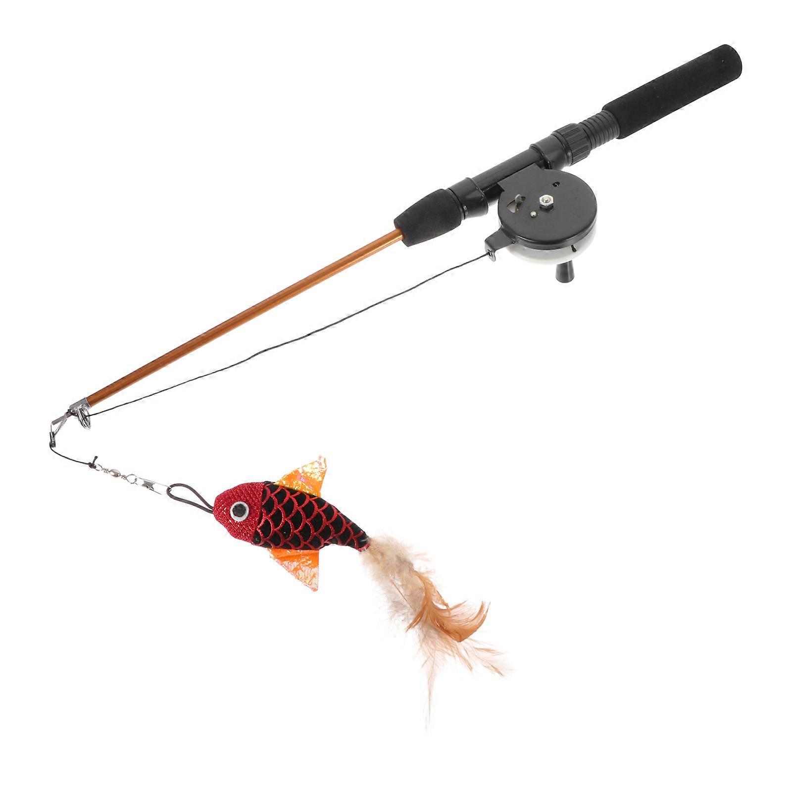 Cat Teaser Stick Retractable Interactive Toy for 2Pcs Use