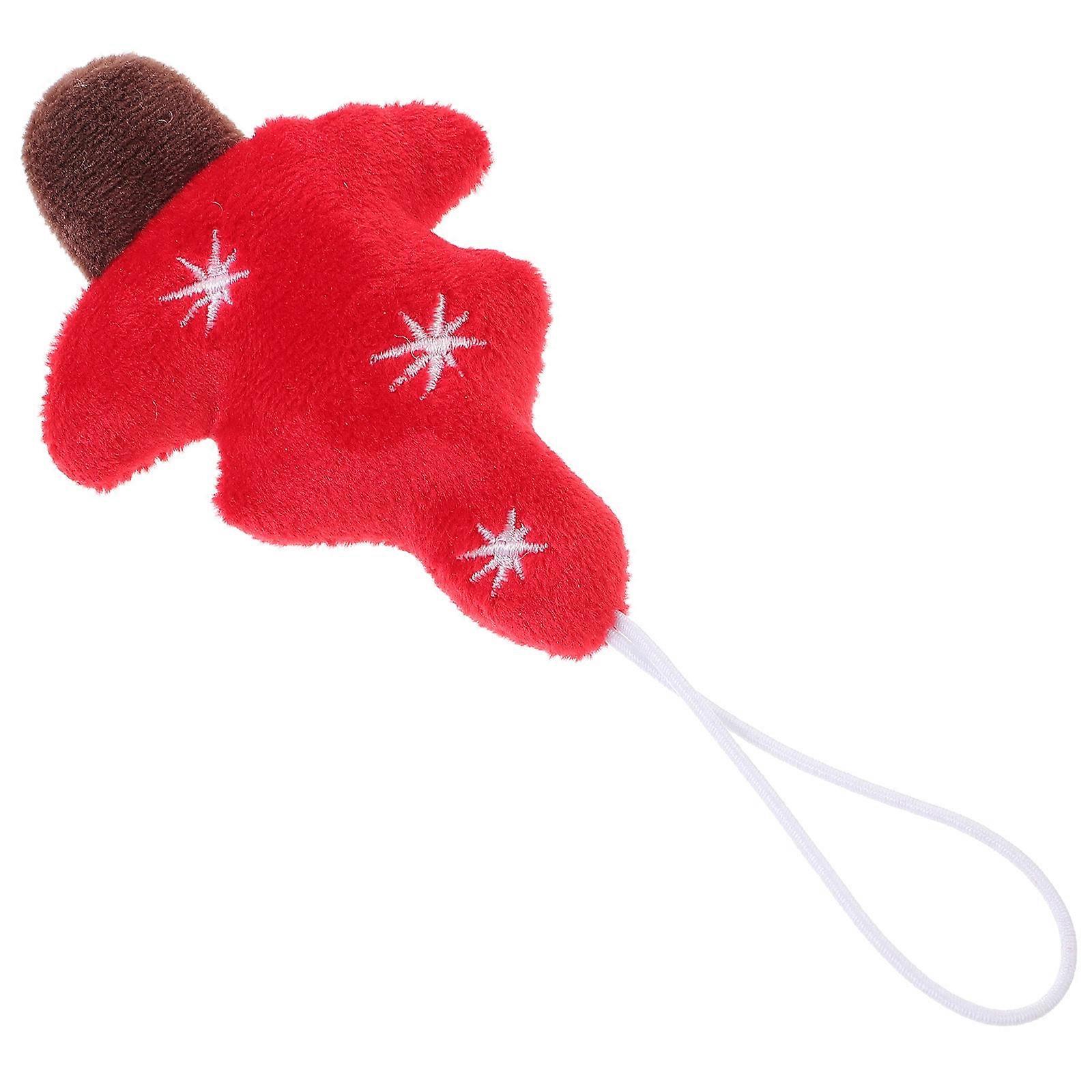 Christmas Plush Pine Tree Pendant for Decoration 2Pcs Red Xmas Hanging