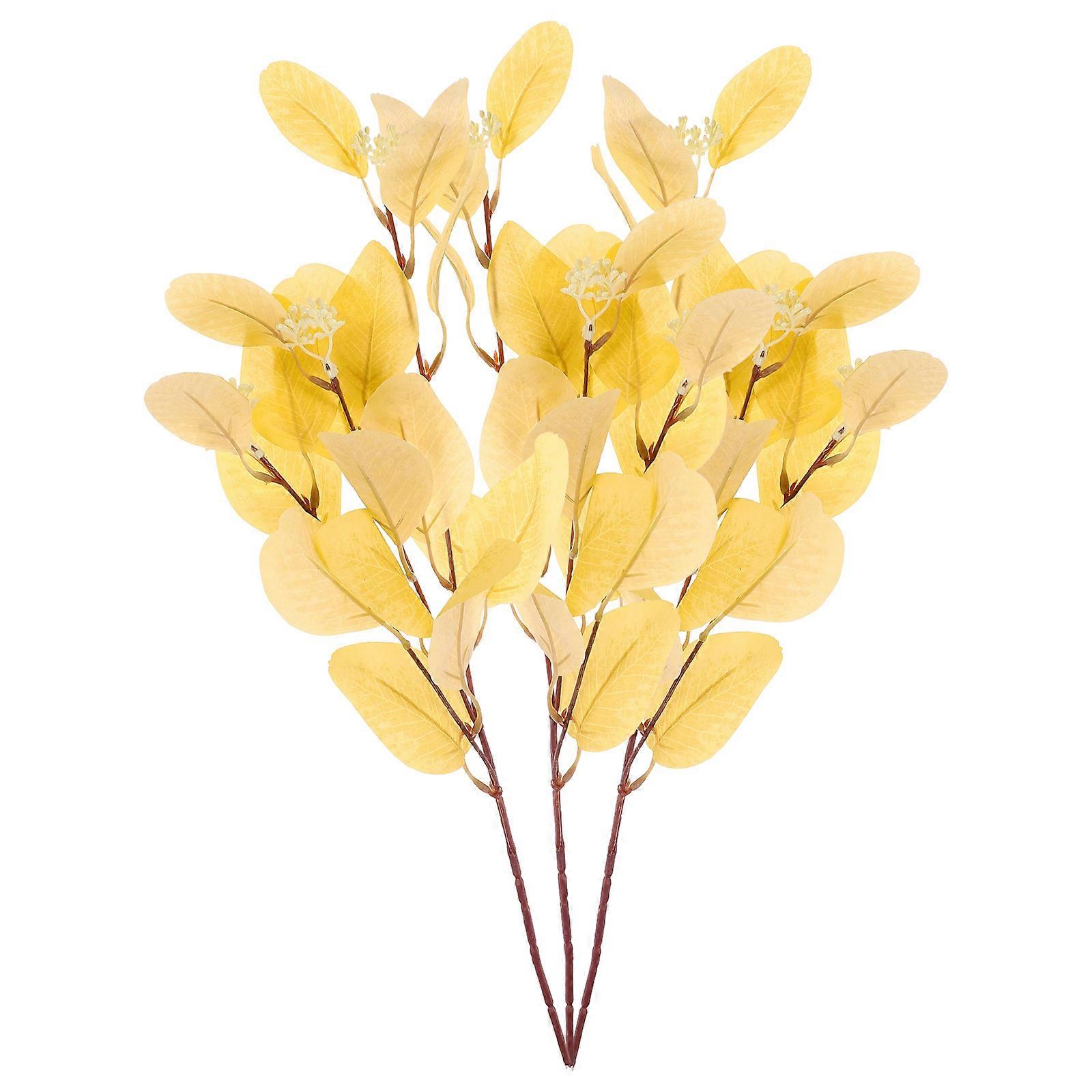 Artificial Eucalyptus Leaves Bouquet 3Pcs For Office Desk Decoration Features Environmentally Friendly Materials