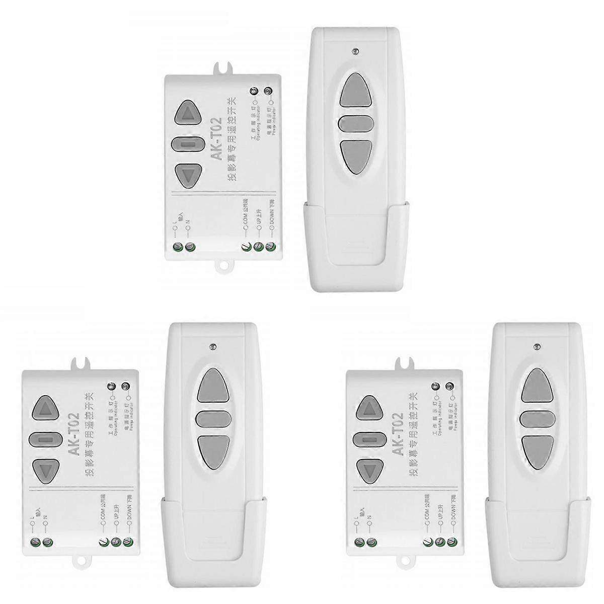 3X AC85-250V Motor Remote Switch Controller Projection Screen Motor Wireless Switch 433 UP Down Stop
