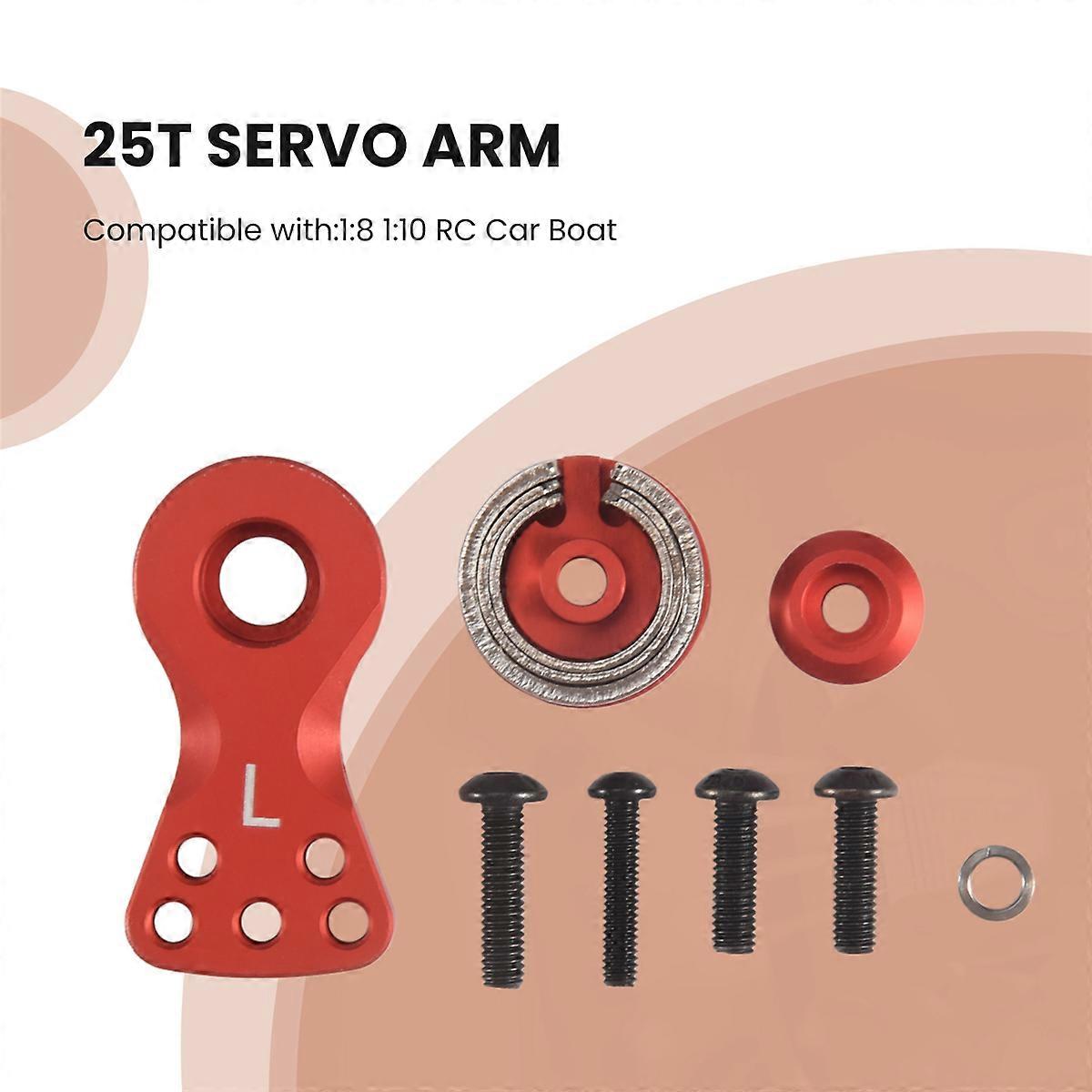 25T Teeth Tooth Half Servo Arm Horn for 1/8 1/10 RC Car 21mm Red