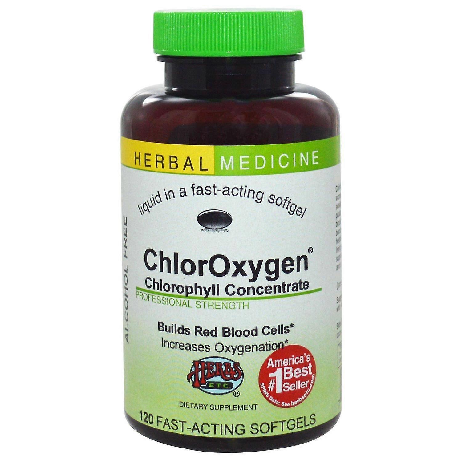 Herbs Etc., ChlorOxygen, Chlorophyll Concentrate, Alcohol Free, 120 Fast-Acting