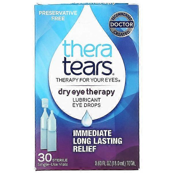 TheraTears, Dry Eye Therapy, Lubricant Eye Drops, 30 Sterile Single-Use Vials