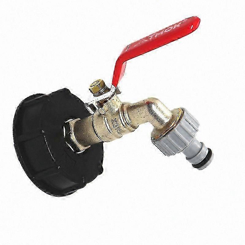 Rainwater Collection Tap Adapter for 1000L Tanks, 60mm Double Outlet Faucet for IBC Water Storage Units (1pc)