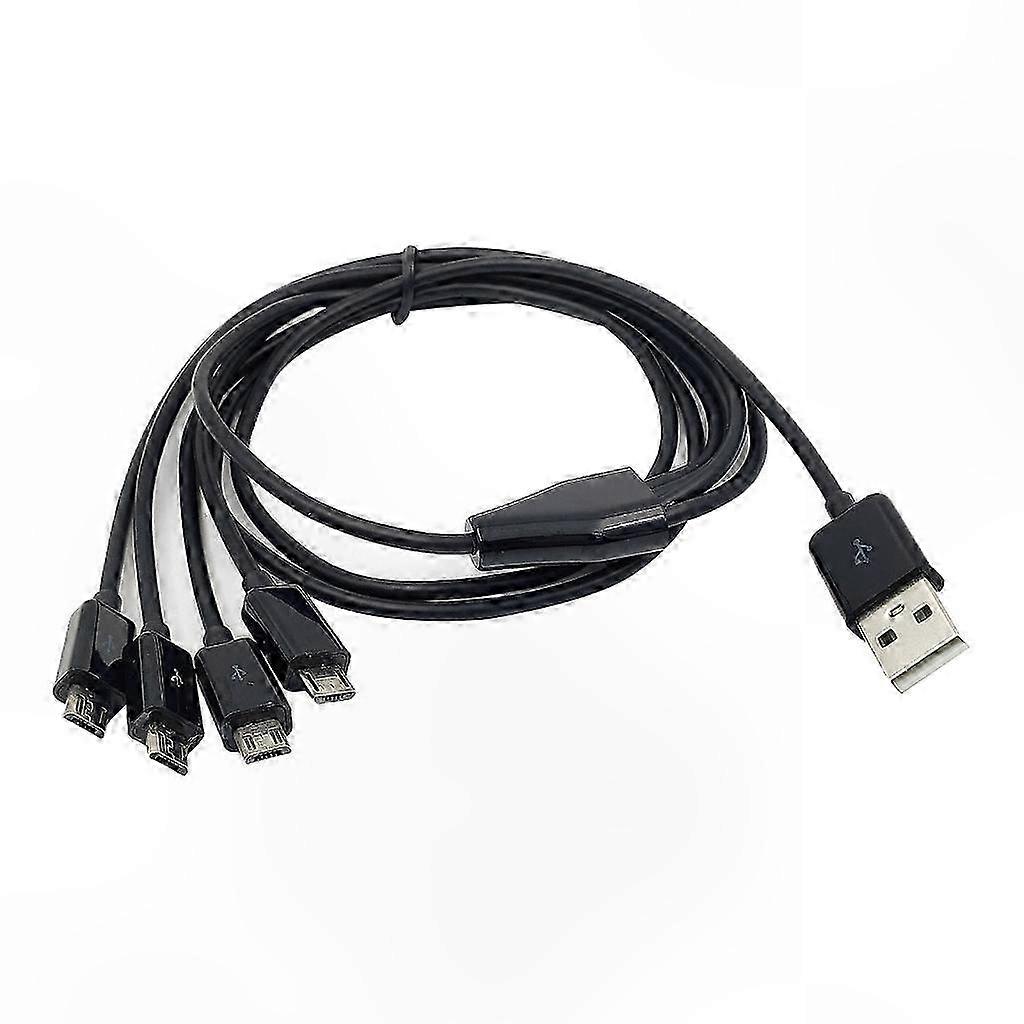 4-in-1 Micro USB Splitter Cable for Charging and Data Transfer, Compatible with Multiple Devices