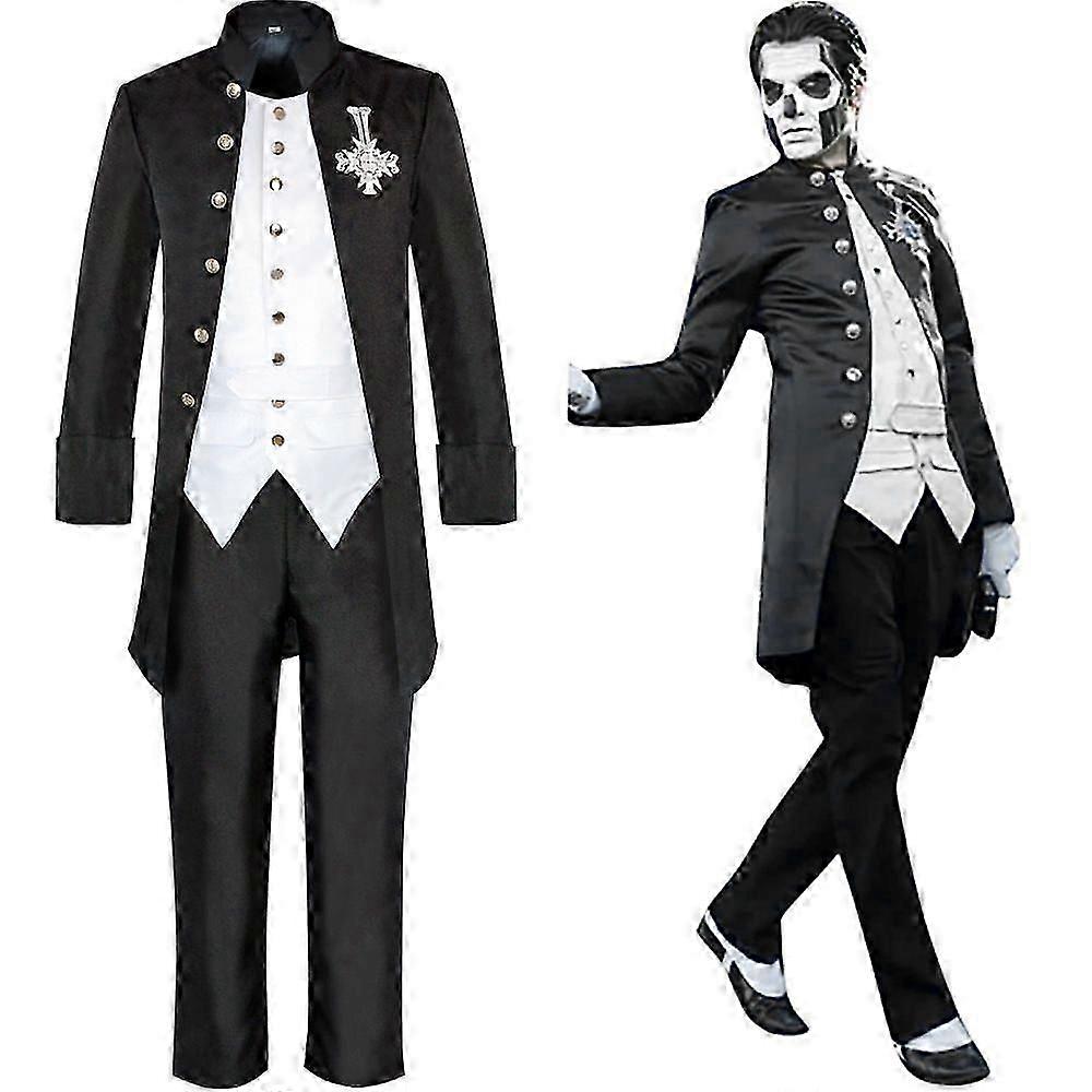 Costume de cosplay Ghost B.C. pour homme – Tenue de groupe Ghost, tenue de fête d'Halloween – FKB