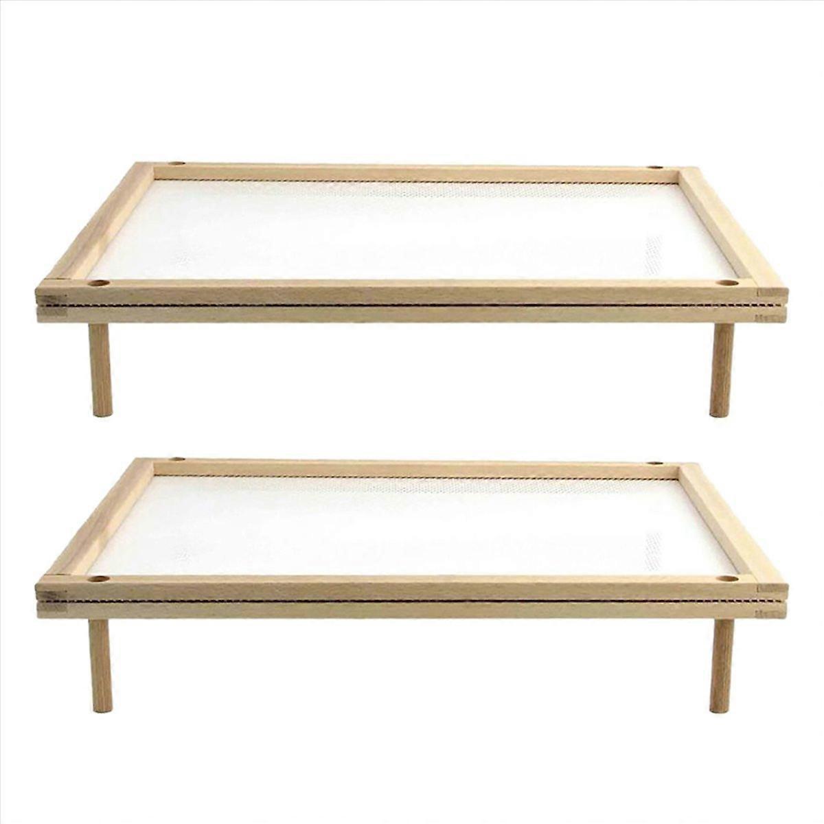 2X Pasta Drying Rack, Noodle Dryer Natural Wood Noodle Drying Rack with 4 Single Base Stick