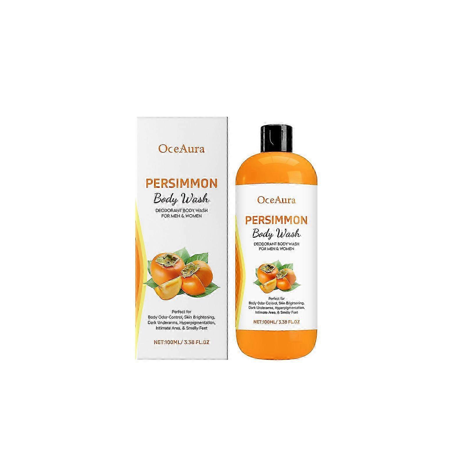 1-5x Persimmon Body Wash for Body Odor Control - Purifying Deodorizing Soap for Eliminating Odor 26s