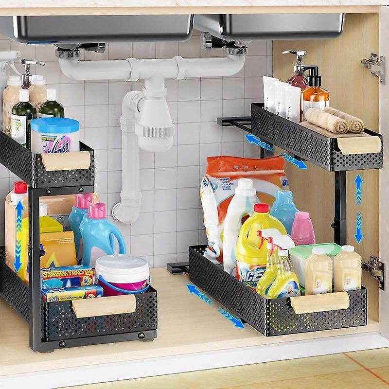 Organizers and Storage, Height Adjustable Kitchen Cabinet Organizer
