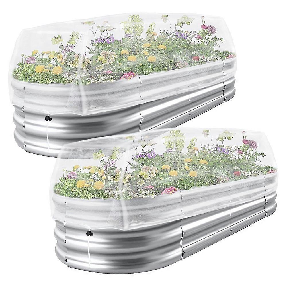 2pcs Garden Netting for Raised Beds,Rectangular Mesh Plant Covers with Drawstring for Garden Protection