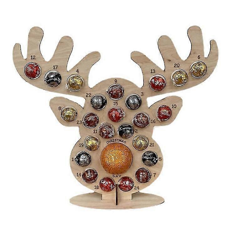 Christmas Advent Calendar Chocolate Frame Decoration Party Countdown Calendar Wooden Chocolate