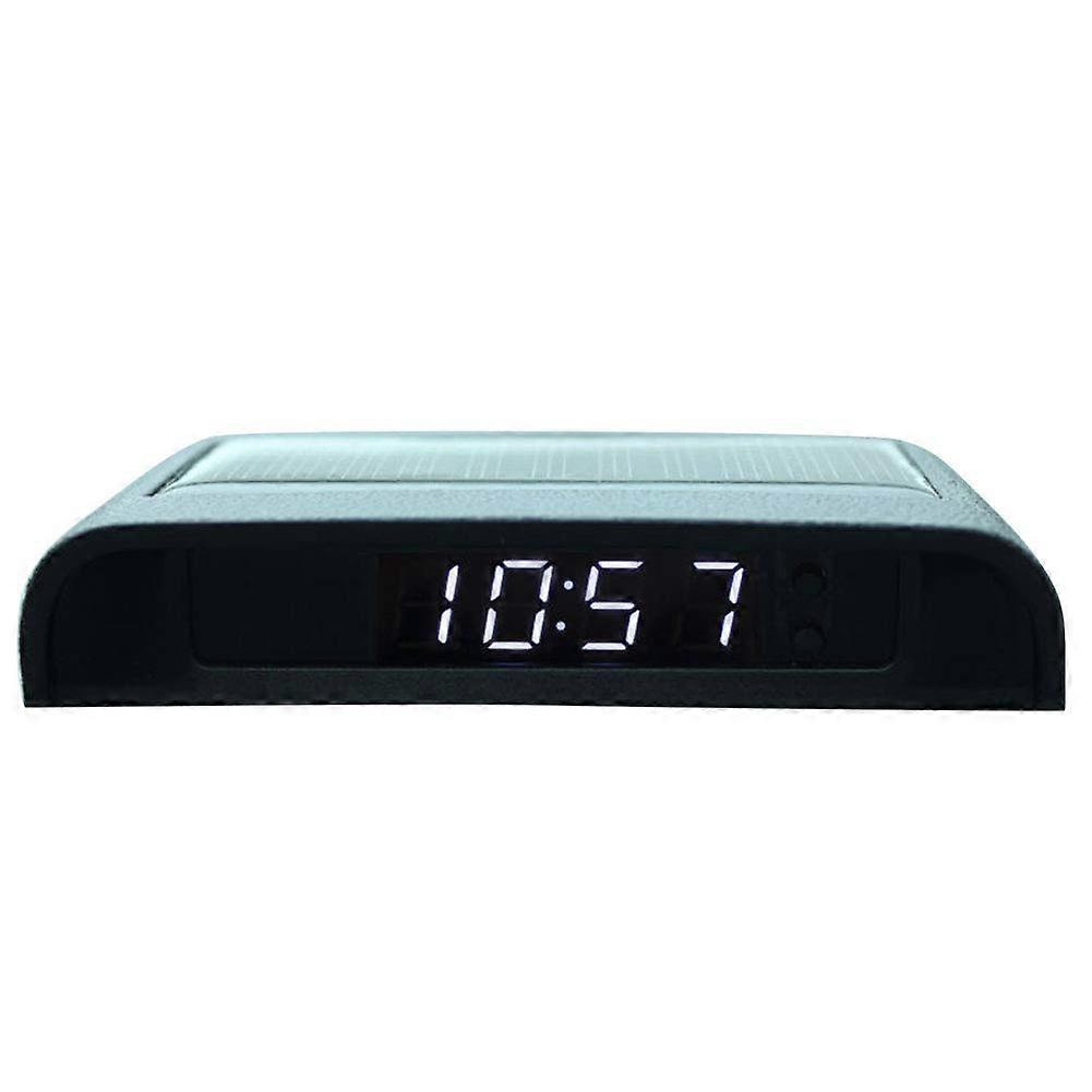 Car Digital Clock Vehicle Dashboard Clock StickOn Solar Powered 24 Hour Luminous BuiltIn Battery White Light