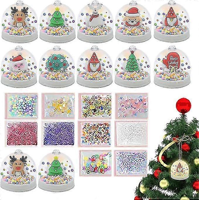 ライト付きクリスマススノードームキット |DIYクリスマススノードーム|ライト付きスノースノードームペンダント - DIY