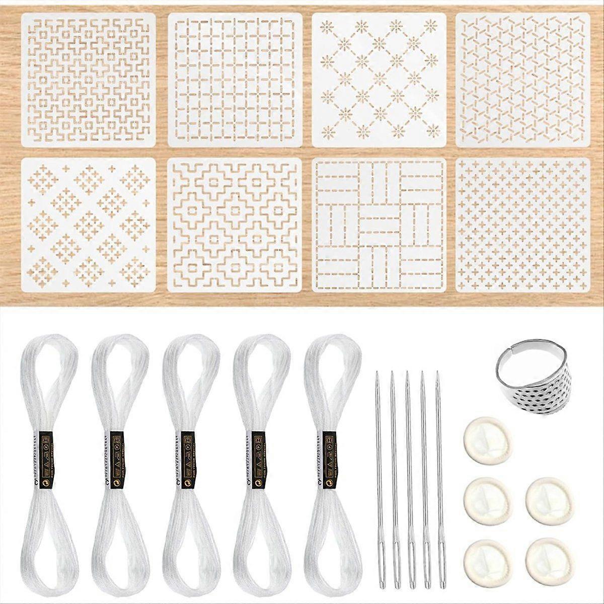 24Pcs Plastic -Stencil Kit 4.7 X 4.7Inch Geometric Pattern Template Drawing Line Embroidery Pattern