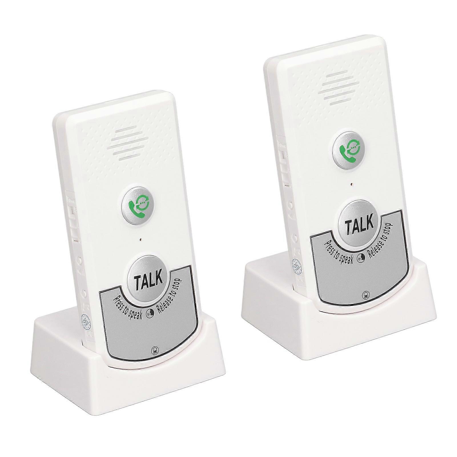 Wireless Voice Intercom Home Smart 2 Way Talk Doorbell for Elderly Caregivers and Disabled People White 