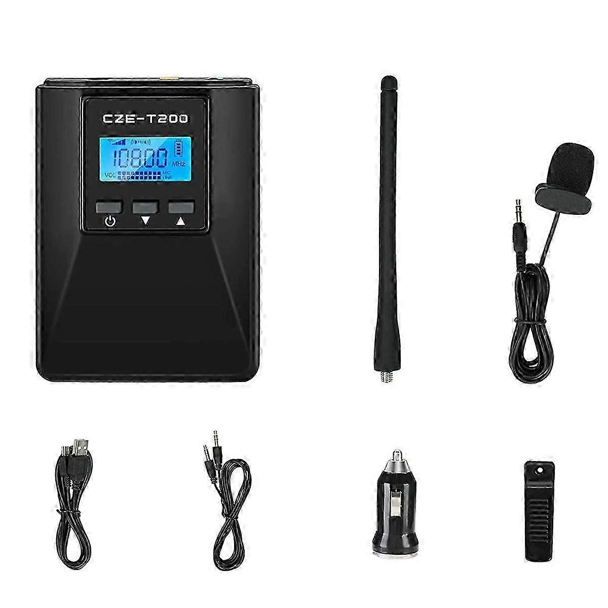 0.2W 200mW Professional FM Radio Portable Transmitter 76-108MHz Adjustable Transmissor
