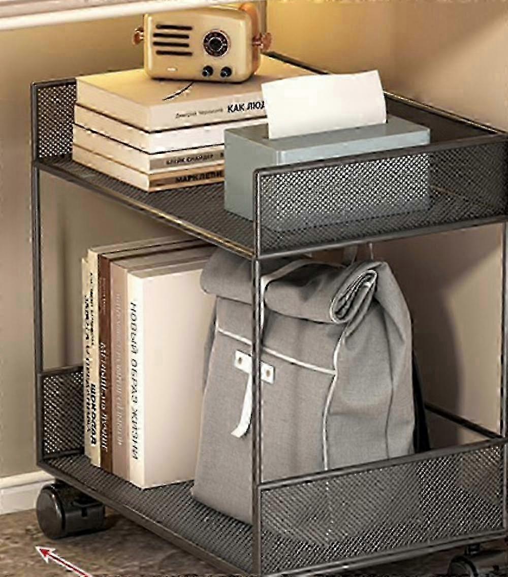 Black Two-Tier Medium Basket for Desk Storage, 2023 Collection