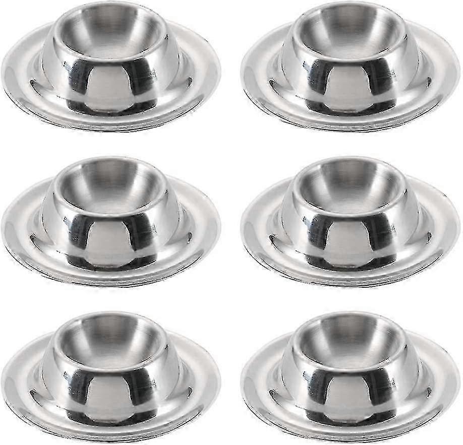 Stainless Steel 6-Piece Egg Holder Set Stackable Polished Design