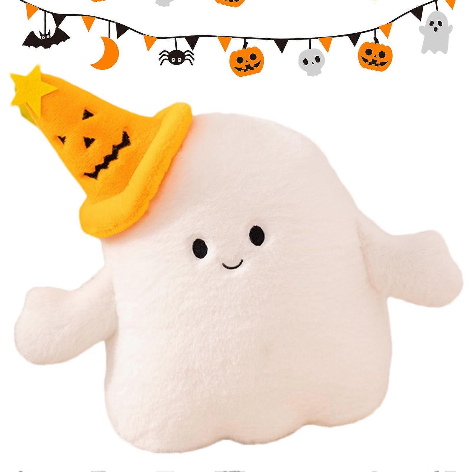 Ghost Plush Pillow Soft Plush Cushion Halloween Ghost Pillow With Pumpkin Hat Or Evil Horn For Bed Nursery Dorm