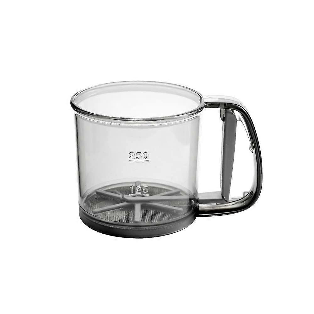Flour Sifter Transparent Handheld With Scale, SemiAutomatic NonStick Powder Sifter For Icing Sugar Cake Flour