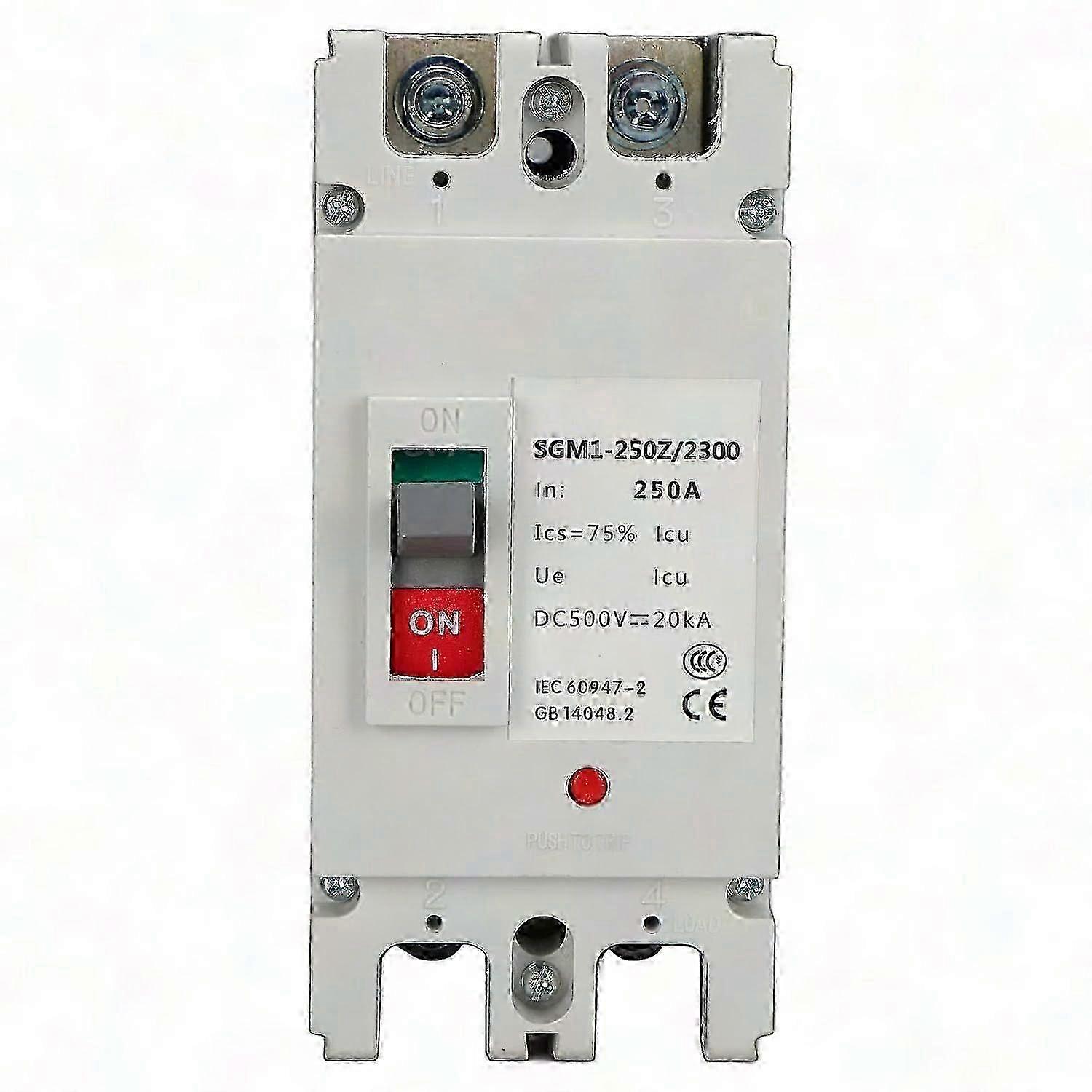 2P MCCB Circuit Breaker 250A 500V Solar Battery Protection Switch Isolator Protector Edition 1105