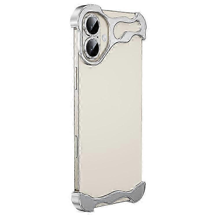 Compatible For iPhone 16 Plus Bumper Case Metal Frameless Shockproof Cover with Camera Lens Protector (New Model)