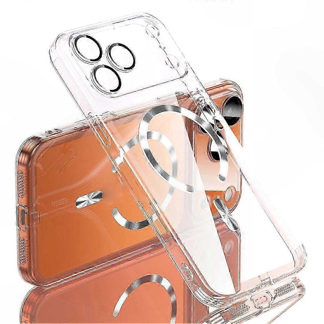Electroplating Frame Translucent TPU Case Compatible with MagSafe for  17 Pro Max